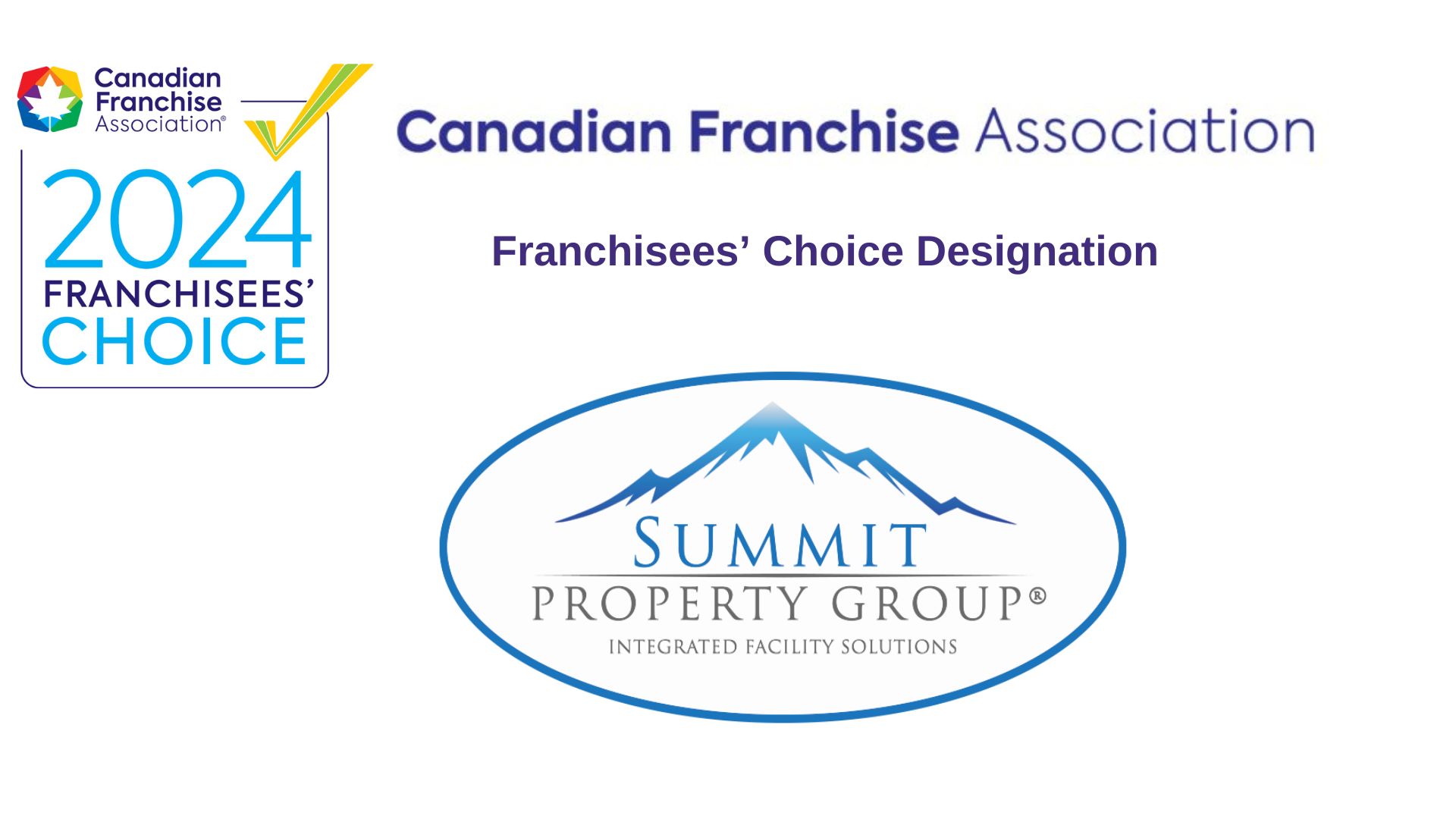 Summit Property Group Receives Franchisees’ Choice Designation