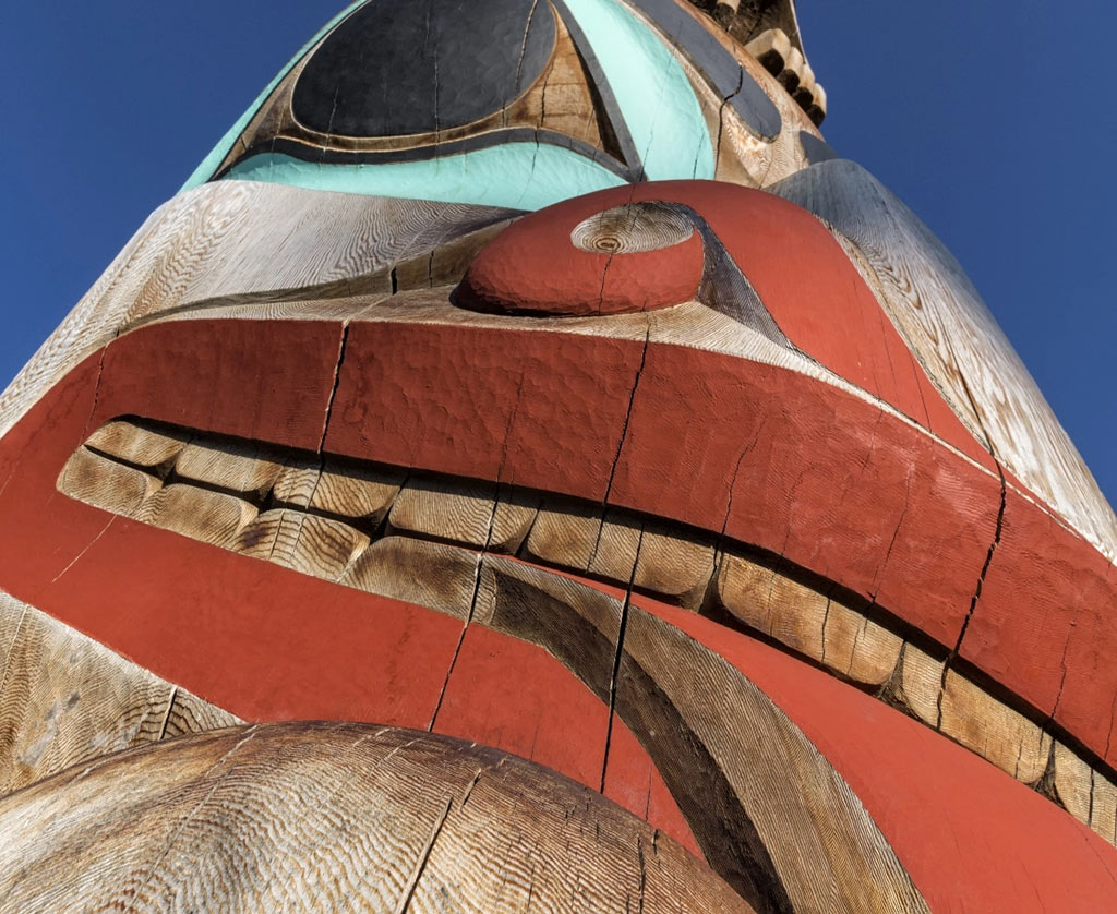 Close up totem pole