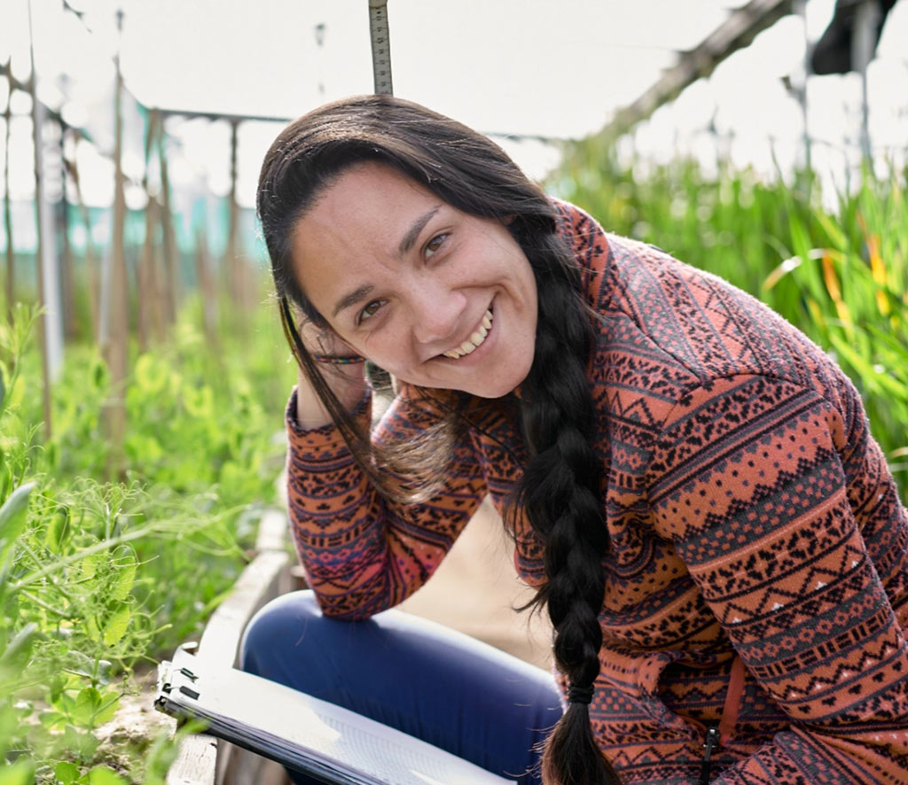 Smiling indigenous woman